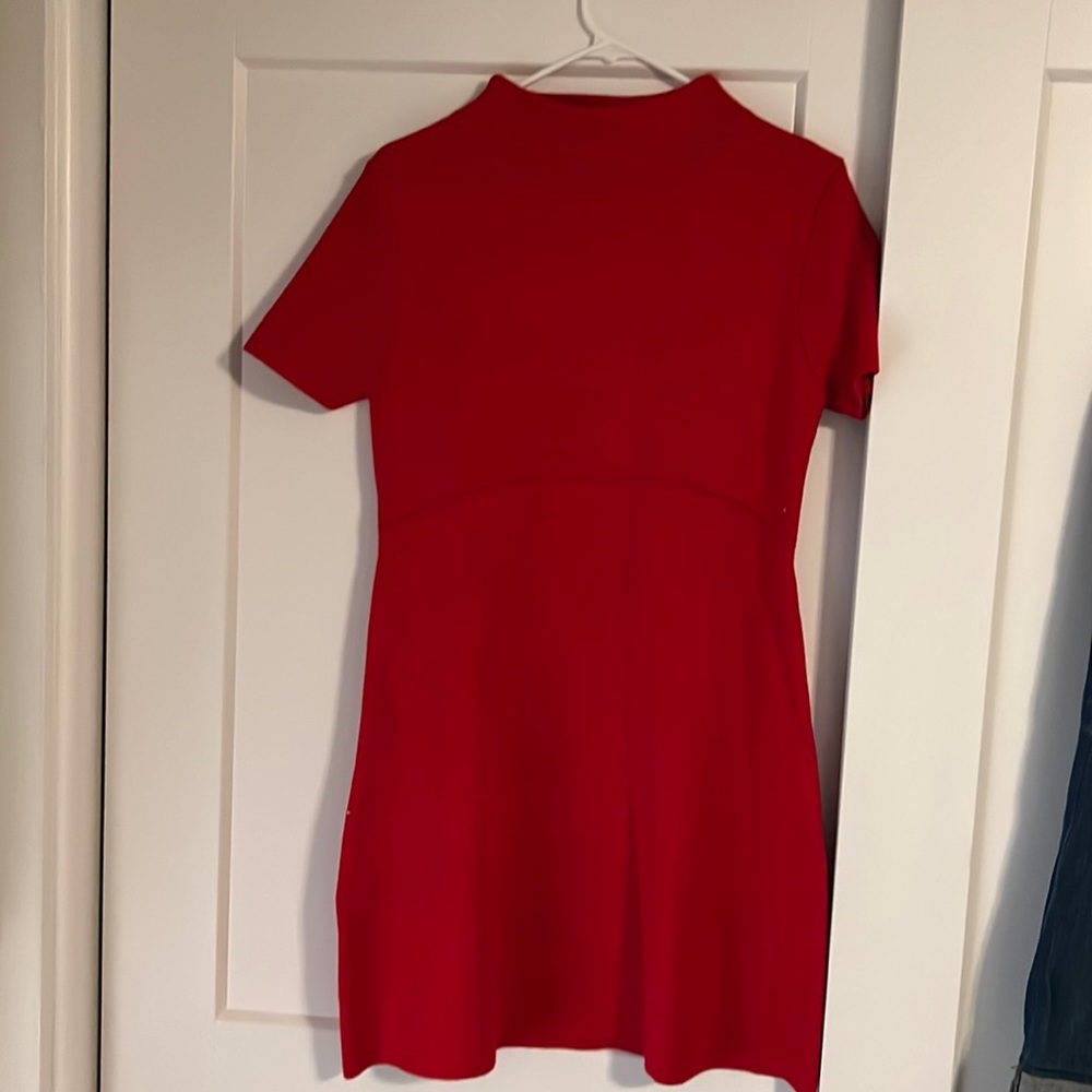 Red sweater dress